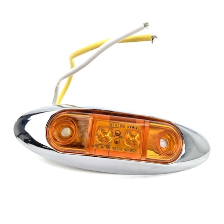 Peterson Led Marker/Clearance, P2, Oblong, W/Chrome Bezel, 3.95X 1.35 V168XA